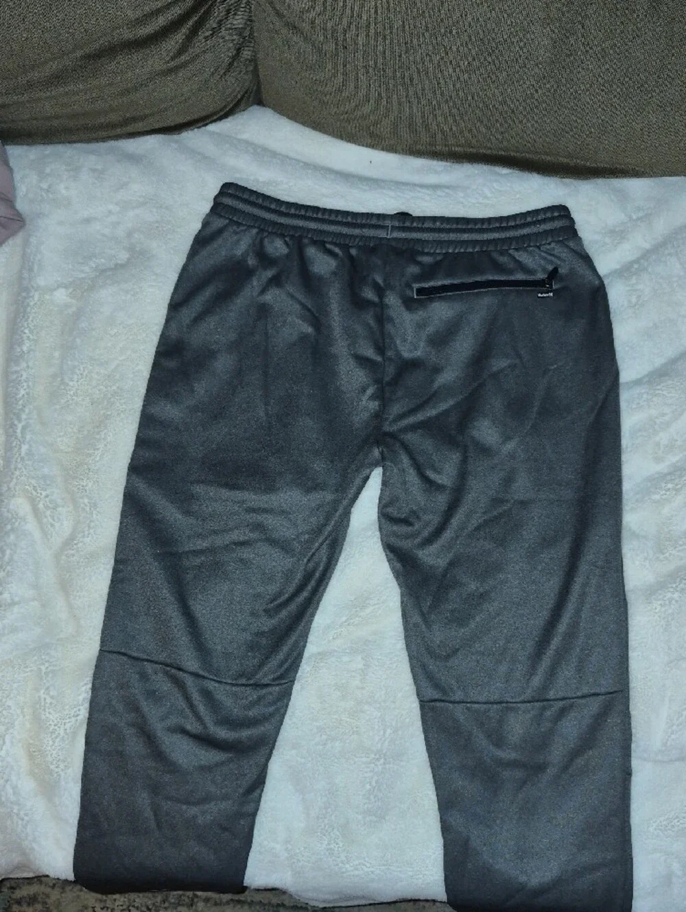 Hurley Men's Gray Tech Reflective Fleece Athletic Joggers